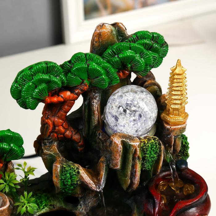 Фонтан настольный полистоун 220В "Сад с водопадами" 26х25х17 см