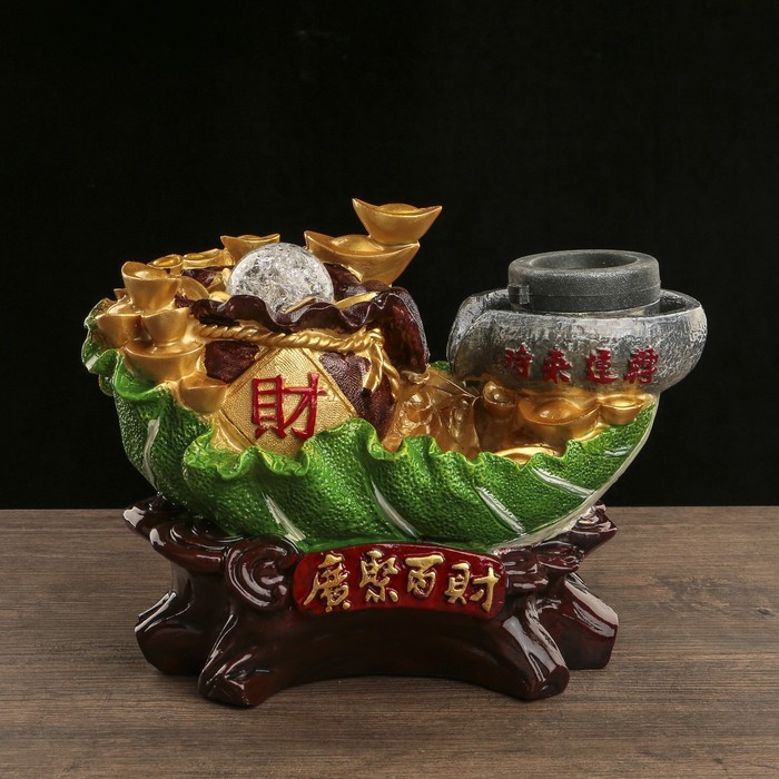 Фонтан настольный полистоун 220В "Золотые слитки" 21,5х29,5х18,5 см