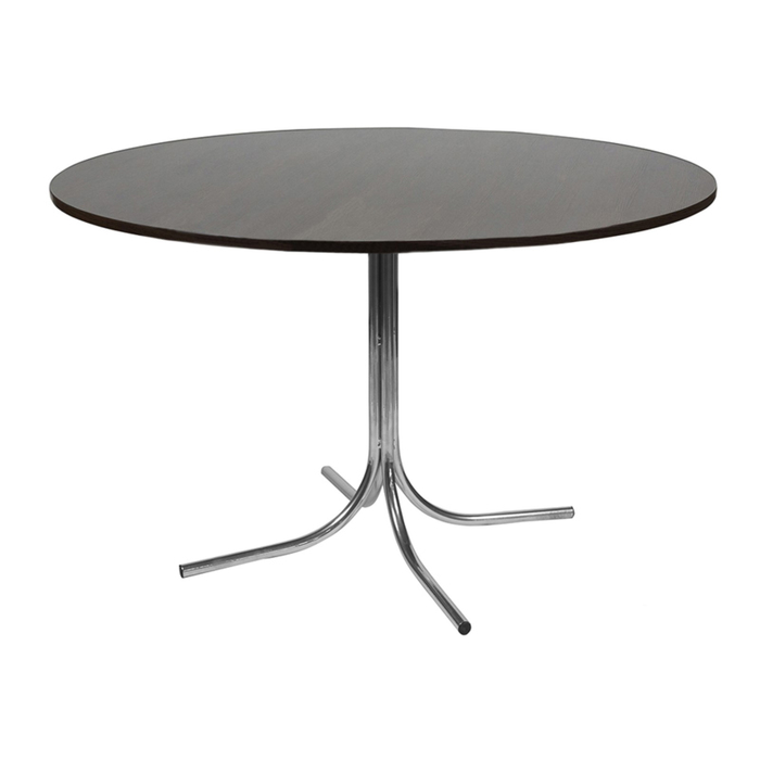 Стол "Лидер 21", диаметр 900 мм, ножки хромированные, столешница венге