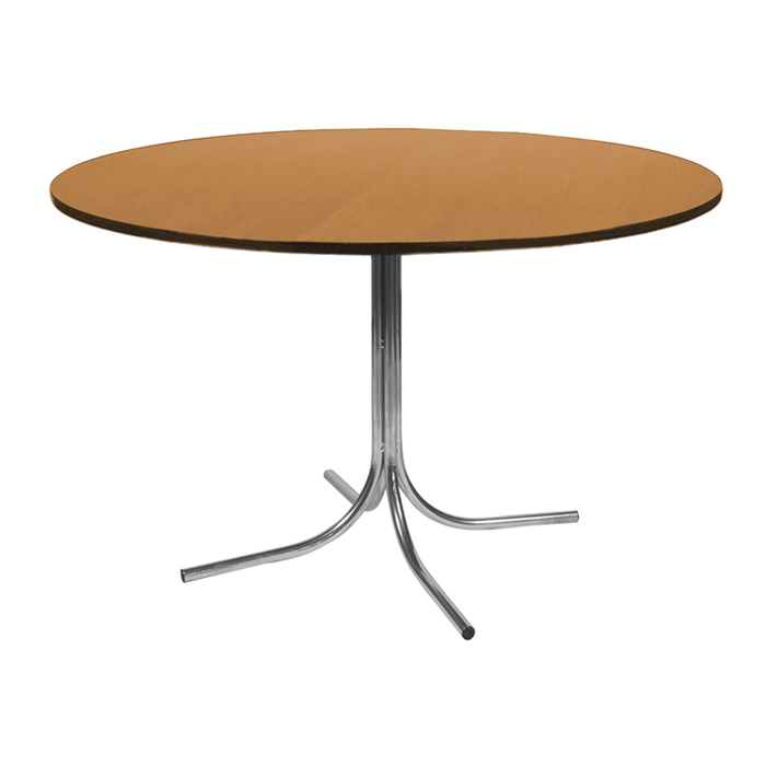 Стол "Лидер 21", диаметр 900 мм, ножки хромированные, столешница вишня