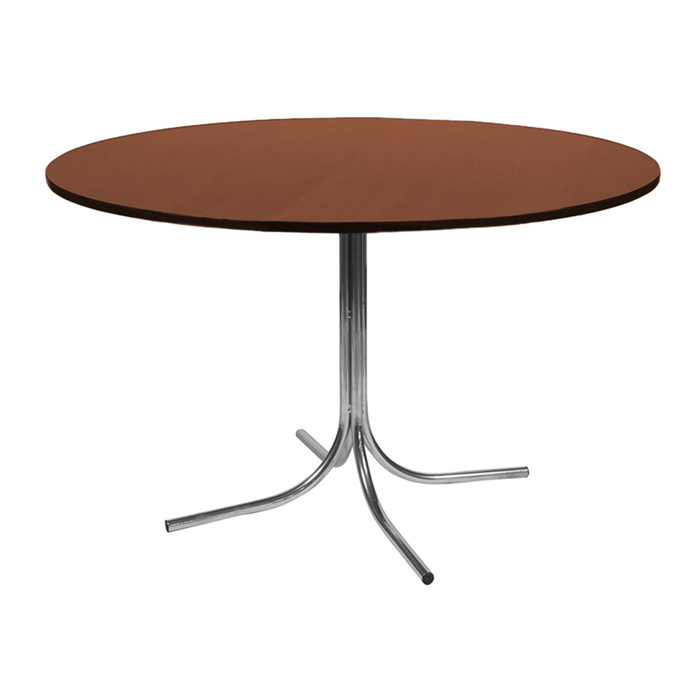 Стол "Лидер 21", диаметр 1200 мм, ножки хромированные, столешница орех