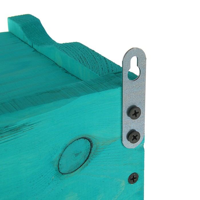 Полка деревянная "Кантри", массив сосны, бирюзовая