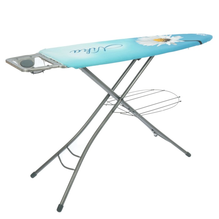 Доска гладильная "ЭЛЬЗА-ПРЕМИУМ" металл (1220*400) Ромашки , европод.