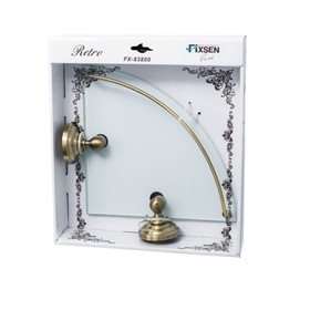 

Угловая полка Fixsen FX-83803A, стеклянная, бронза
