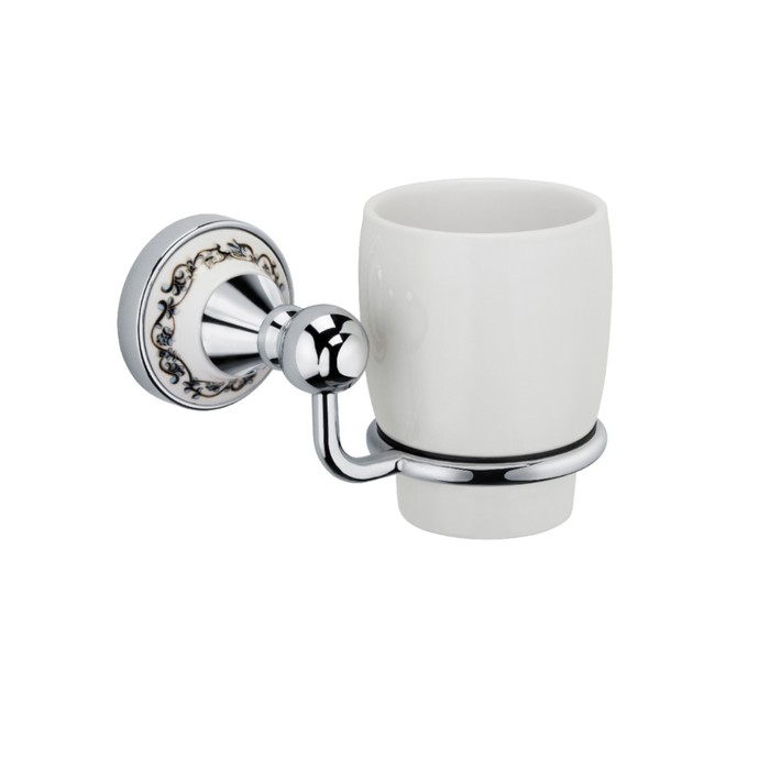 Подстаканник одинарный керамика Fixsen FX-78506, хром