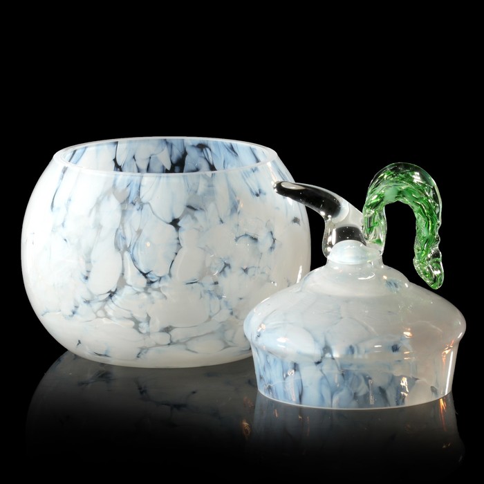 Шкатулка стекло ларчик "Яблоко" белый 12х10х10 см