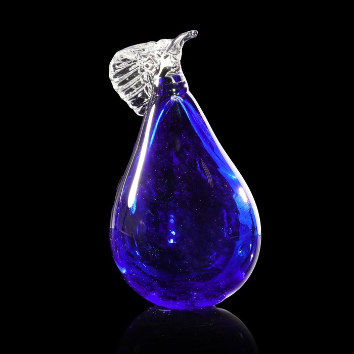 Сувенир стекло в стеклокрошку "Груша синяя" 14х10х10 см