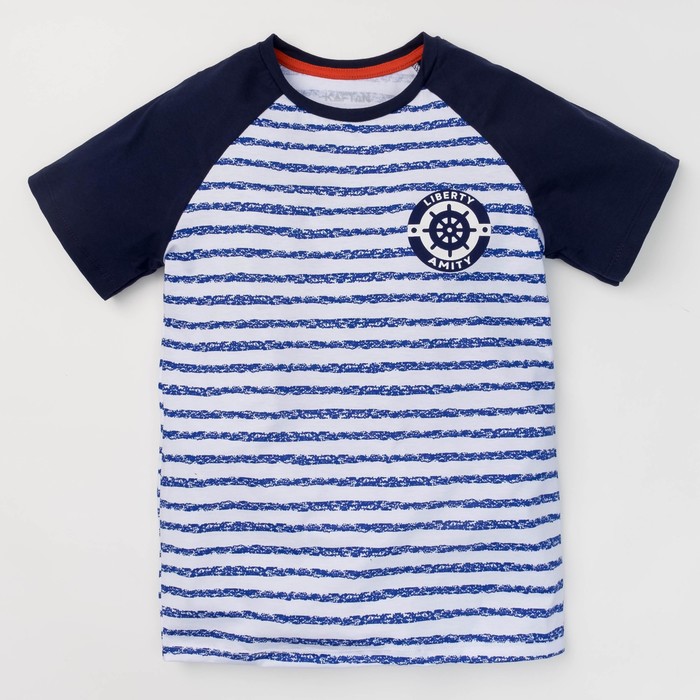 Футболка "Морская-2", р-р 34 (122-128 см), 7-8 лет, 100%-ный хлопок