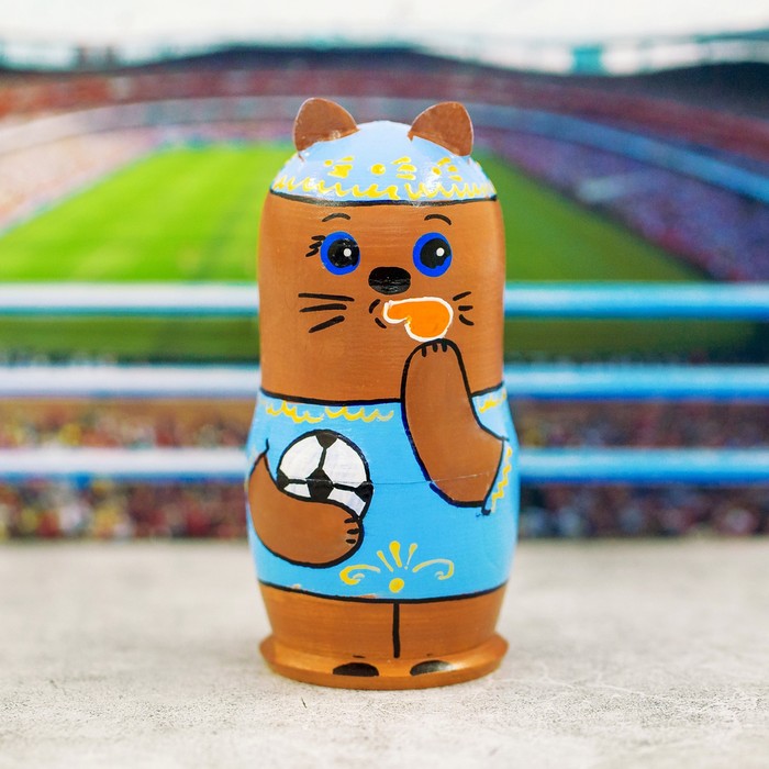 Матрешка 3 кукольная "Кот. Казань" 11 см