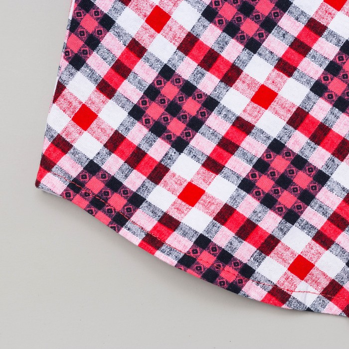 Халат женский на пуговицах 735 цвет красно-белая клетка, р-р 50