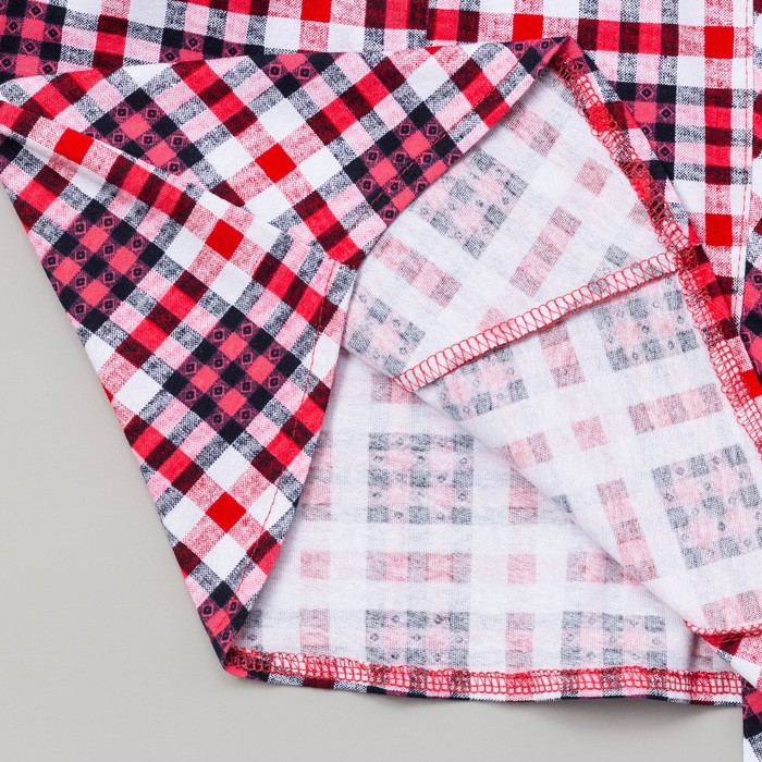 Халат женский на пуговицах 735 цвет красно-белая клетка, р-р 50