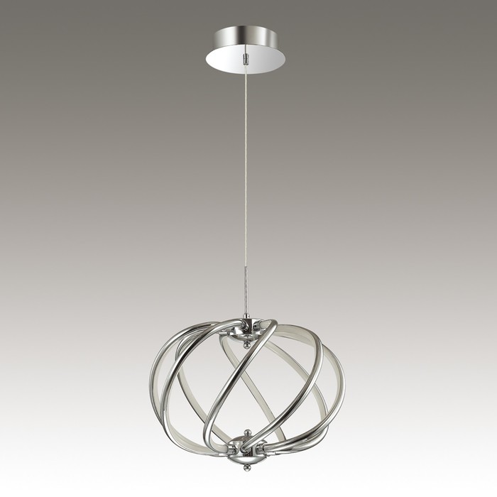 Люстра LEONA 1x80Вт LED 4000K  хром, белый 41x41x114см