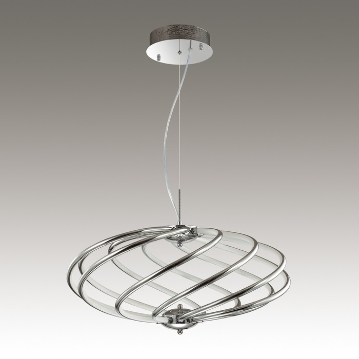 Люстра LEONA 1x102Вт LED 4000K  хром, белый 60x60x126,6см