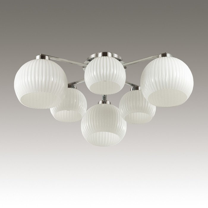 Люстра MICCA 6x60Вт E27 хром, белый 67x67x23,8см