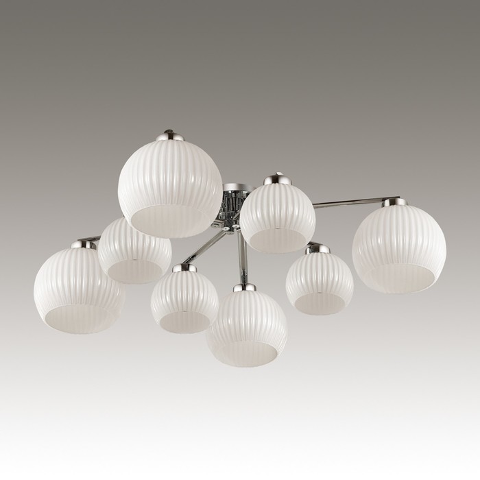 Люстра MICCA 8x60Вт E27 хром, белый 72x72x24см