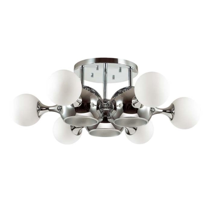 Люстра MIOLLA 3х60Вт+6х40Вт Е27+Е14 хром, белый 88x88x28см