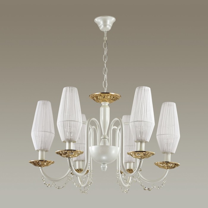 Люстра FELICIA 6x40Вт E14 перламутровый, золото 71,8x71,8x114,7см