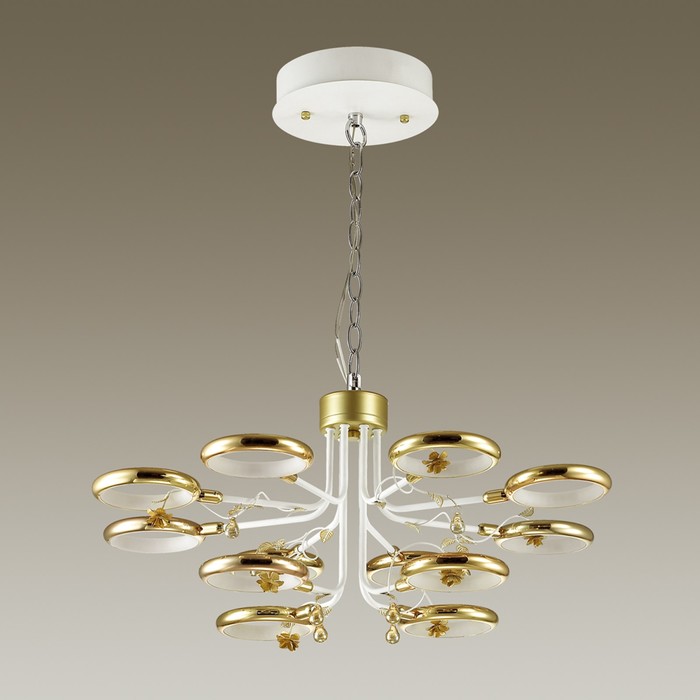 Люстра FIUGGI 1x72Вт LED 4000K  белый, хром, золото 60x60x26см