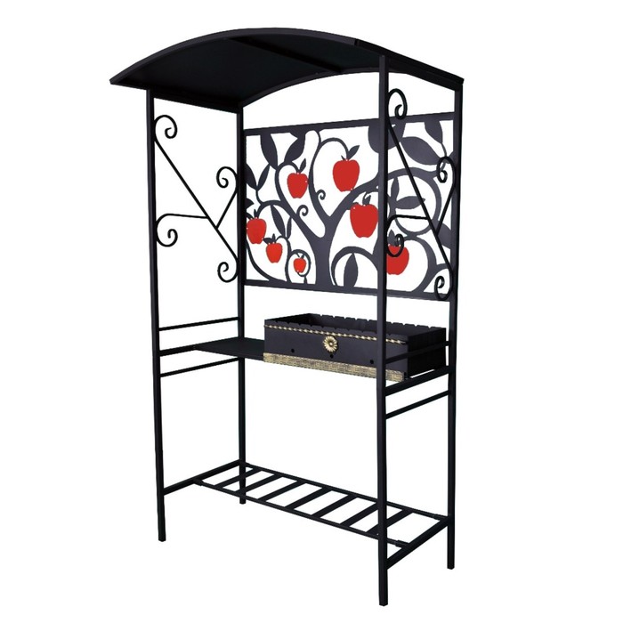 Мангал кованый "Яблоко" с крышей