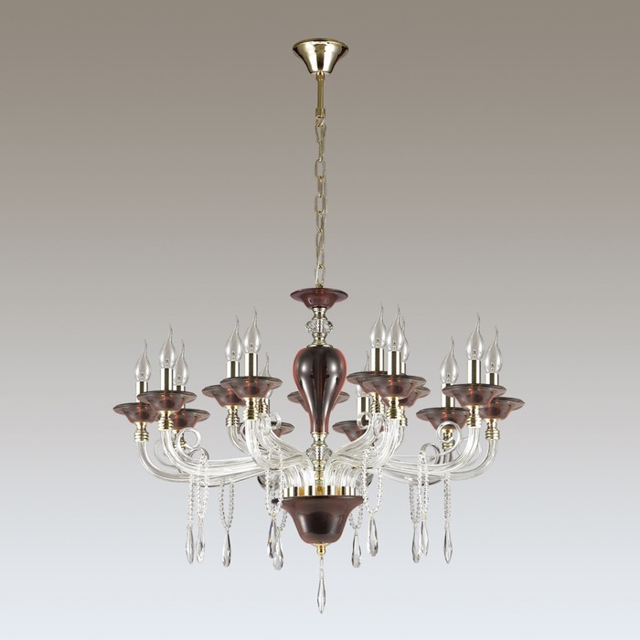 Люстра AMARONE 15x40Вт E14 золото, бордовый 85x85x164см