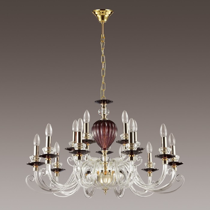 Люстра SIENA 15x40Вт E14 золото, бордовый 82x82x162см