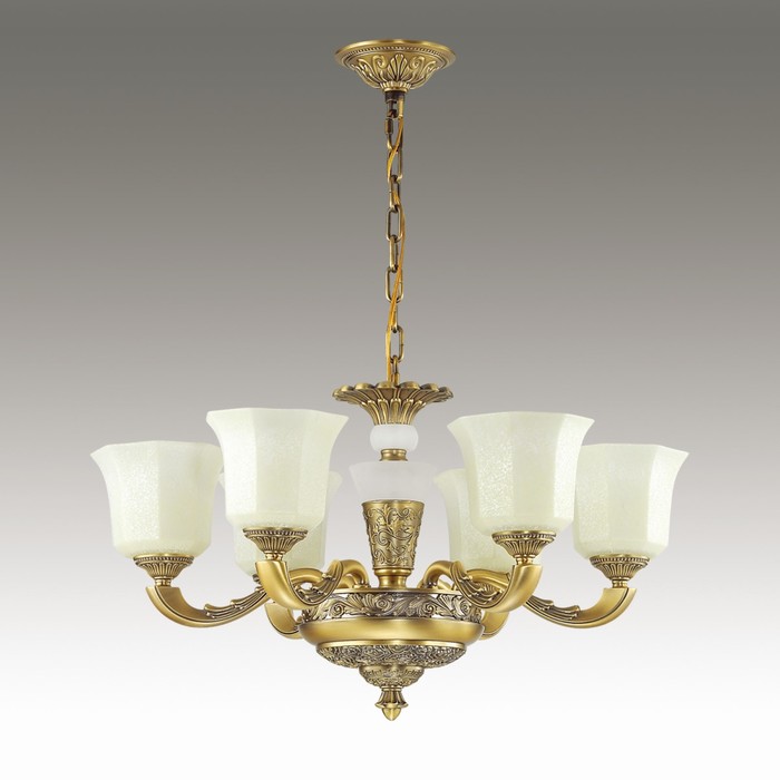 Люстра MERANO 6x40Вт E14 бронза, патина 72,8x72,8x136см