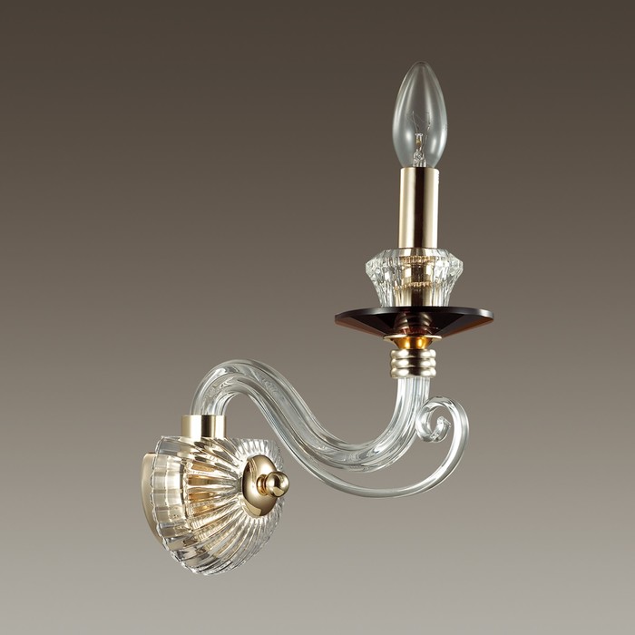 Бра SIENA 1x40Вт E14 золото, бордовый 24x10x35см