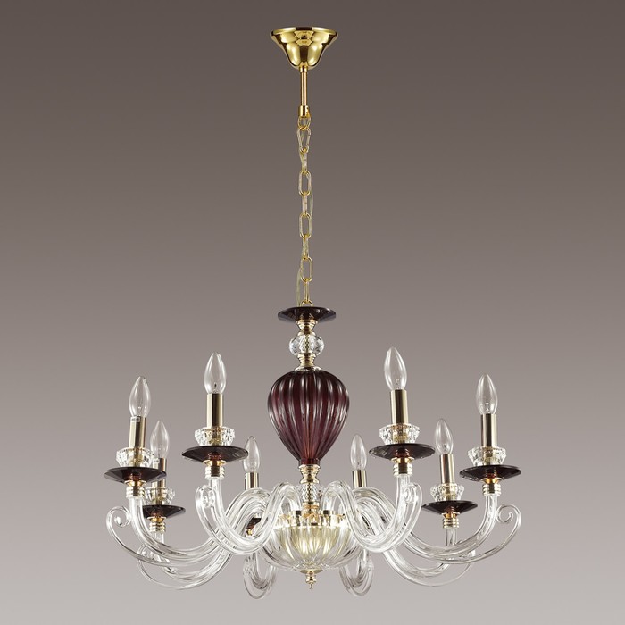 Люстра SIENA 8x40Вт E14 золото, бордовый 72x72x159см