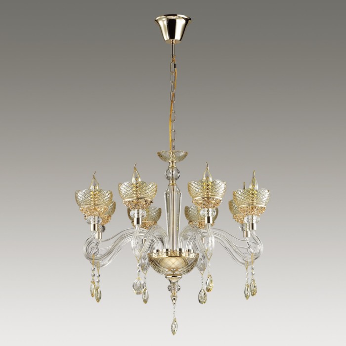 Люстра DORATA 8x40Вт E14 золото, шампань 76,3x76,3x157см