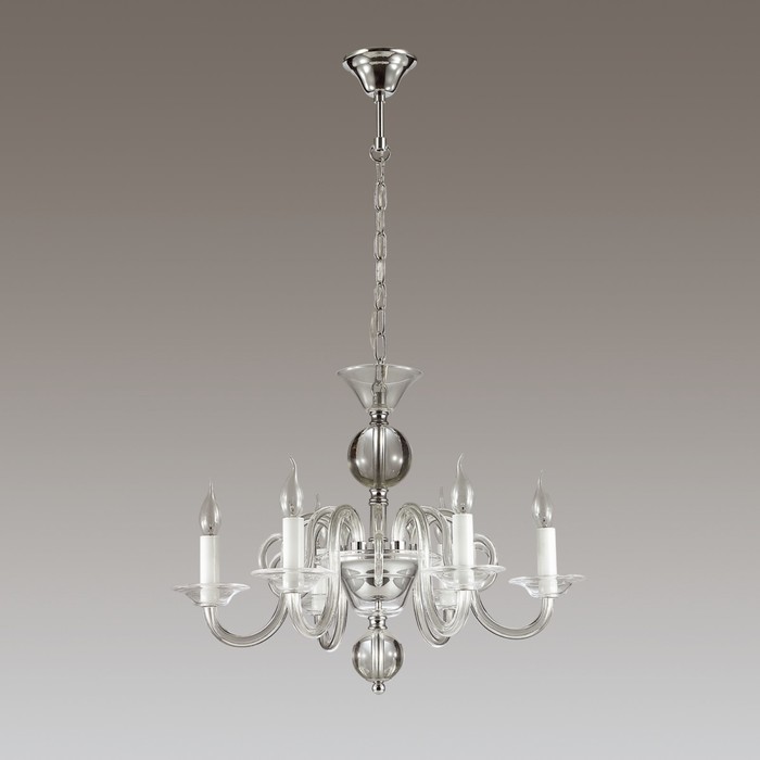 Люстра ARIA 6x40Вт E14 хром 64x64x147см