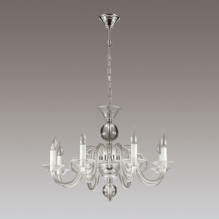 Люстра ARIA 8x40Вт E14 хром 74x74x147см