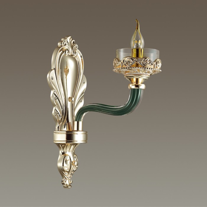 Бра BARCLAY 1x40Вт E14 золото, зеленый, шампань 27,5x16x42см