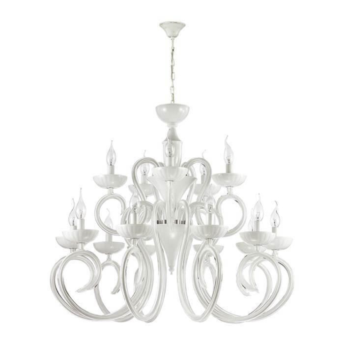 Люстра ZEFIRO 15x40Вт E14 хром, белый 86x86x170см