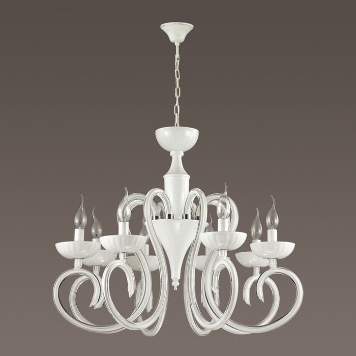 Люстра ZEFIRO 8x40Вт E14 хром, белый 70x70x151см