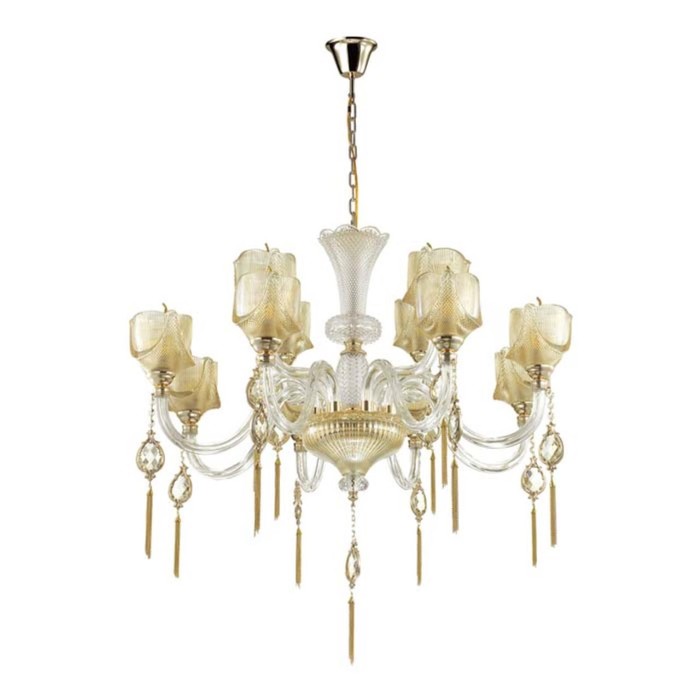 Люстра CORSA 12x40Вт E14 золото, шампань 93,5x93,5x192,1см