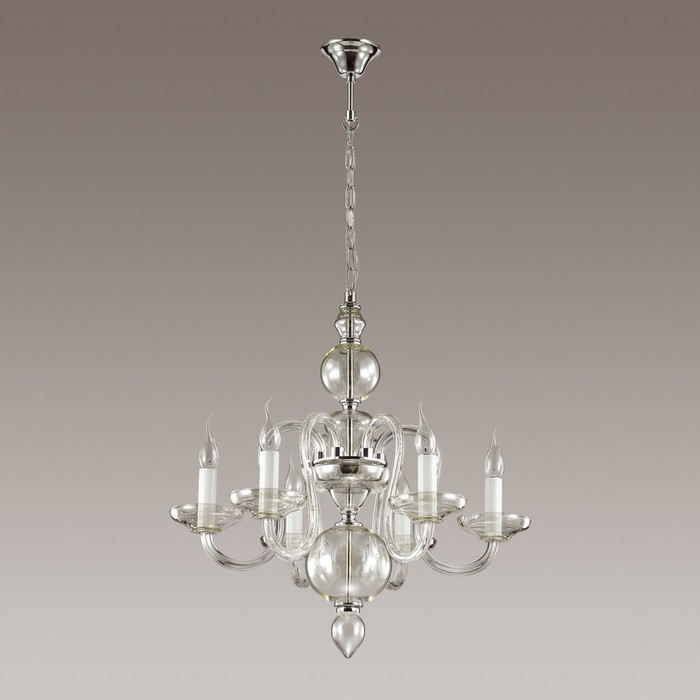 Люстра CHICCA 6x40Вт E14 хром, шампань 62x62x163см