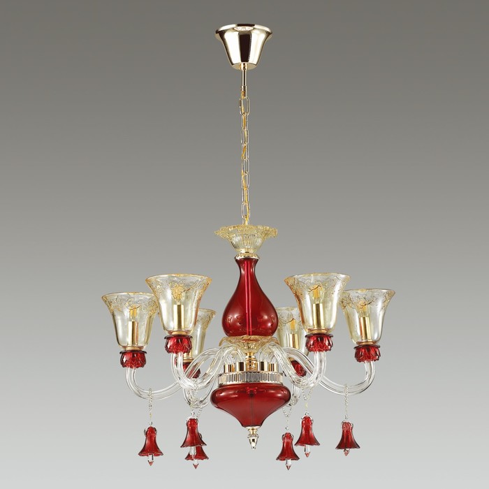 Люстра MADLEN 6x40Вт E14 золото, красный, шампань 73,8x73,8x166см