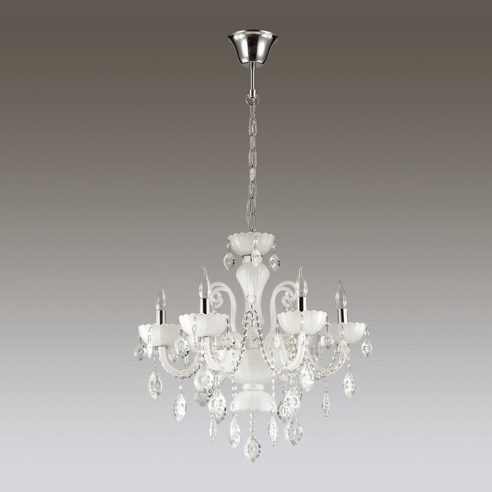 Люстра ATTICA 6x40Вт E14 хром, белый 63x63x164см