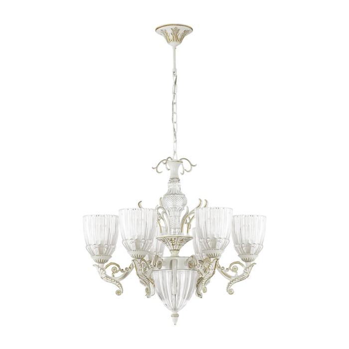 Люстра CAPRI 6x40Вт E14 белый, патина 61x61x144см