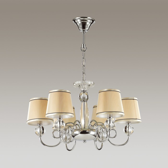 Люстра MOLINARI 6x40Вт E14 хром, бежевый 68x68x136см