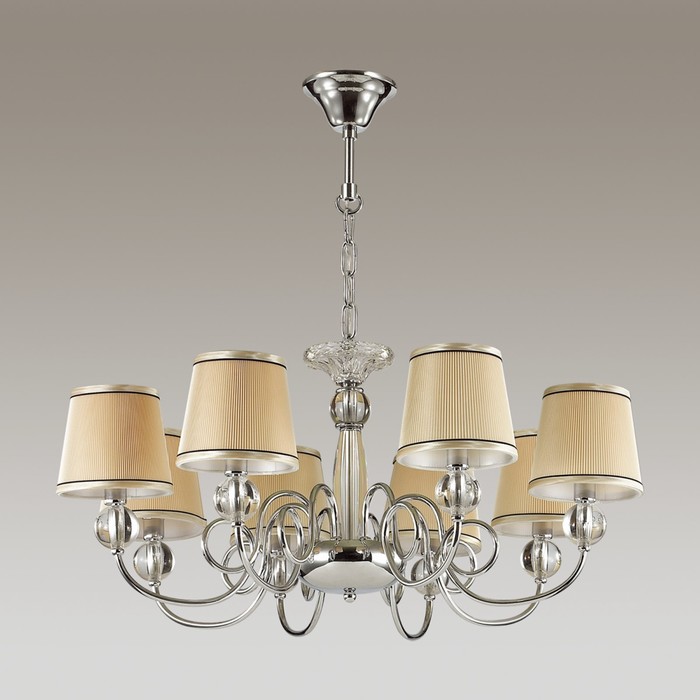 Люстра MOLINARI 8x40Вт E14 хром, бежевый 82x82x136см