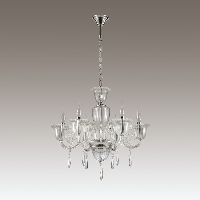 Люстра NINFEA 6x40Вт E14 хром 66x66x159см