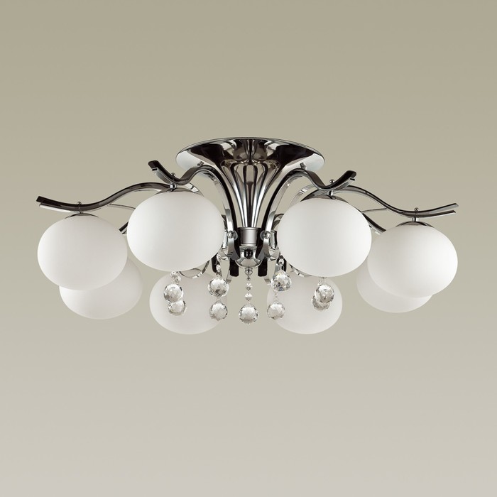 Люстра ADDA 8x40Вт E14 хром, белый, черный 90x90x38см