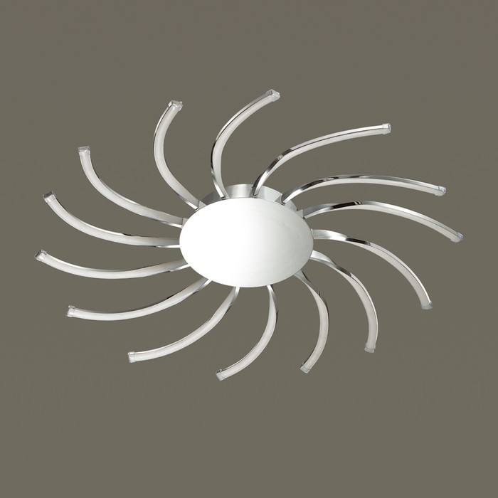 Люстра GIRA 1x84Вт LED 4000K  хром, белый 72x72x9см