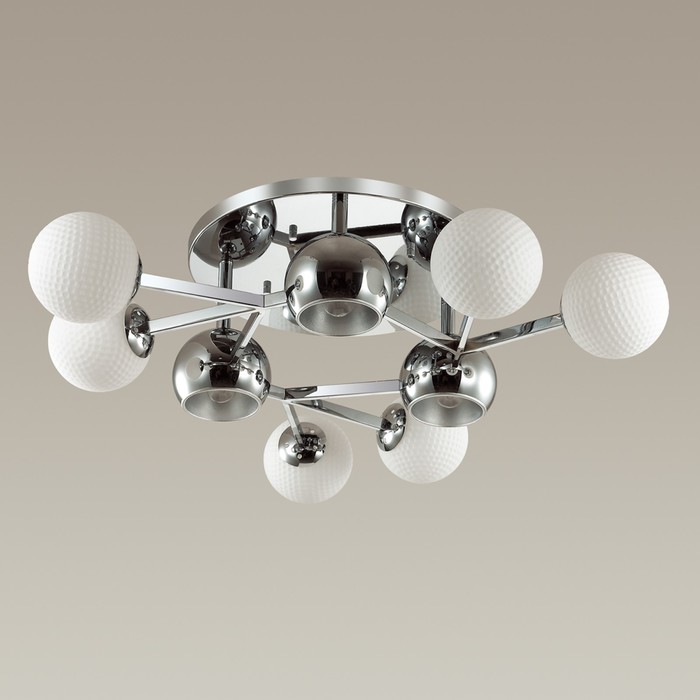 Люстра IZZO 9x60Вт E27 хром, белый, серебро 90x90x23см