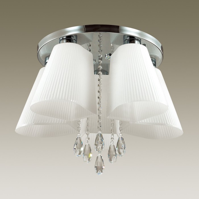 Люстра VOLANO 7x60Вт+2Вт E27+LED 4000K  хром, белый 60x60x41см