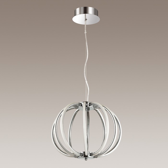 Люстра ALFI 1x85Вт LED 4000K  хром, белый 43x43x117,5см