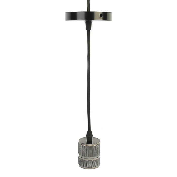 Патрон подвесной Luazon ретро на плетеном проводе 1 метр, Е27, хром