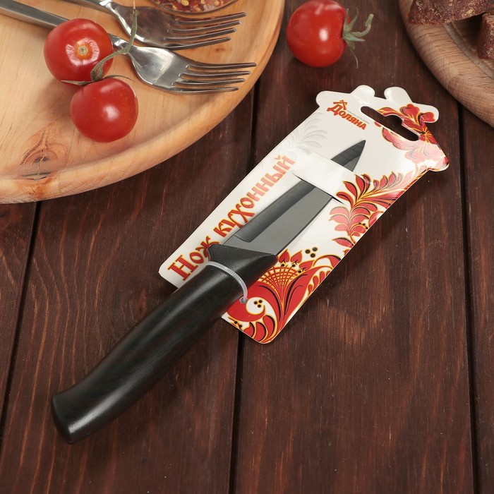 Нож с антиналипающим покрытием "Альберо.Блэк" лезвие 8,5 см