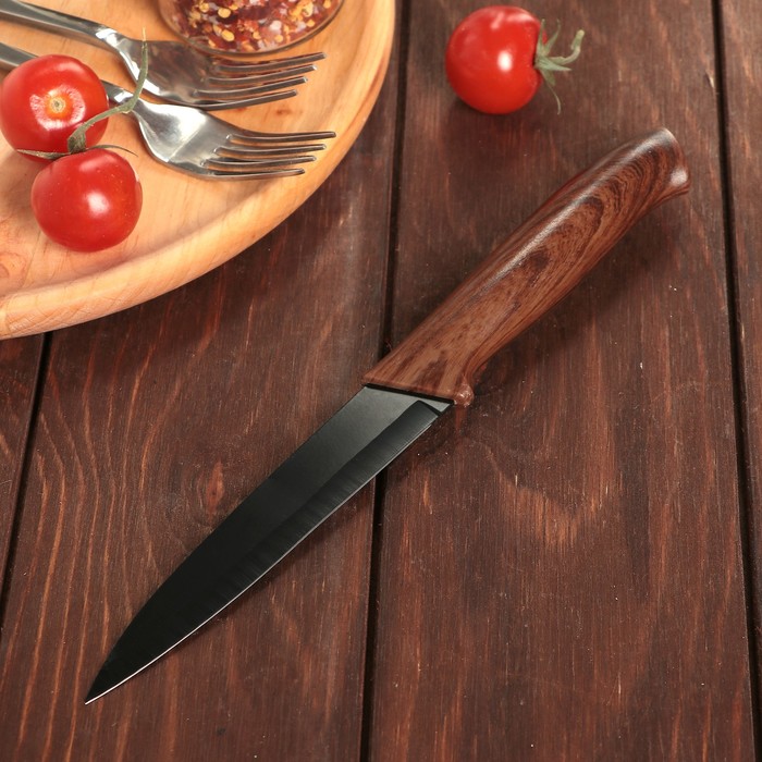 Нож с антиналипающим покрытием "Альберо.Блэк" лезвие 12 см